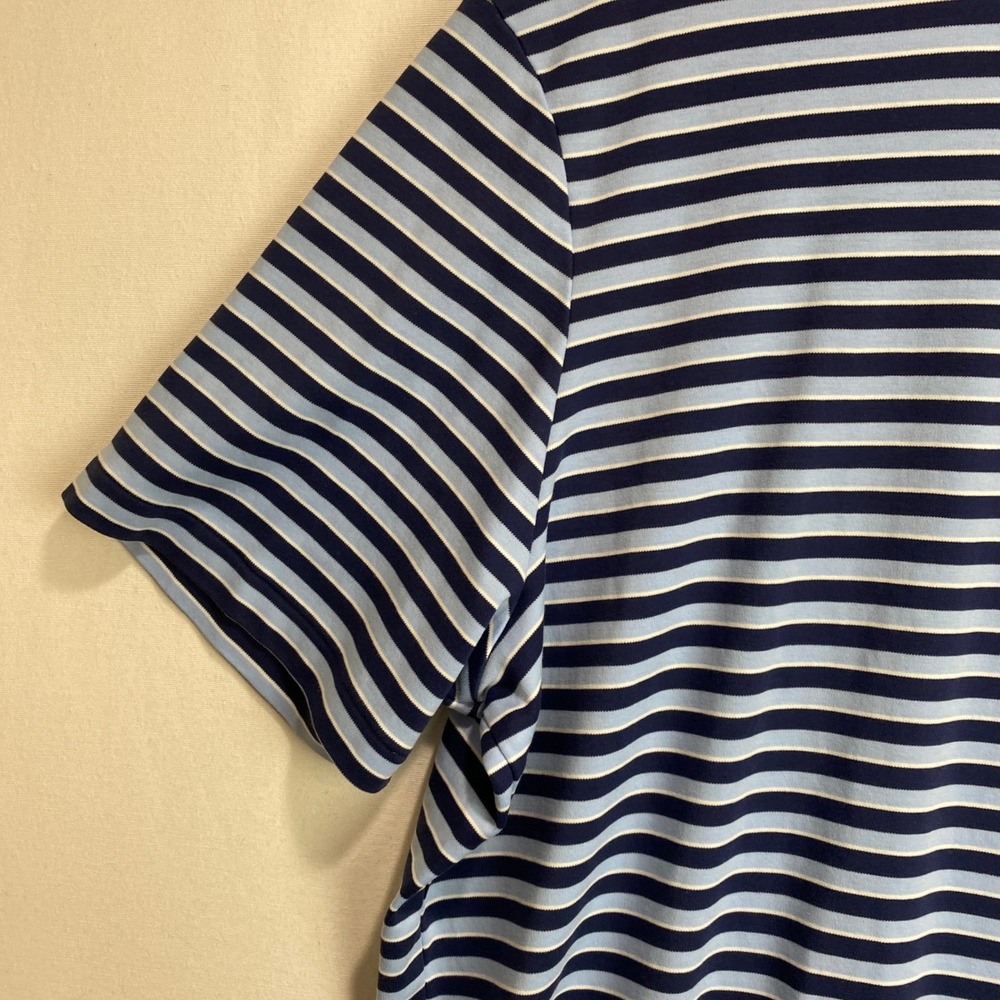 Polo Ralph Lauren Mens sz XL Blue Striped Short Sleeve Polo Shirt Pony Logo Cozy - Picture 3 of 7